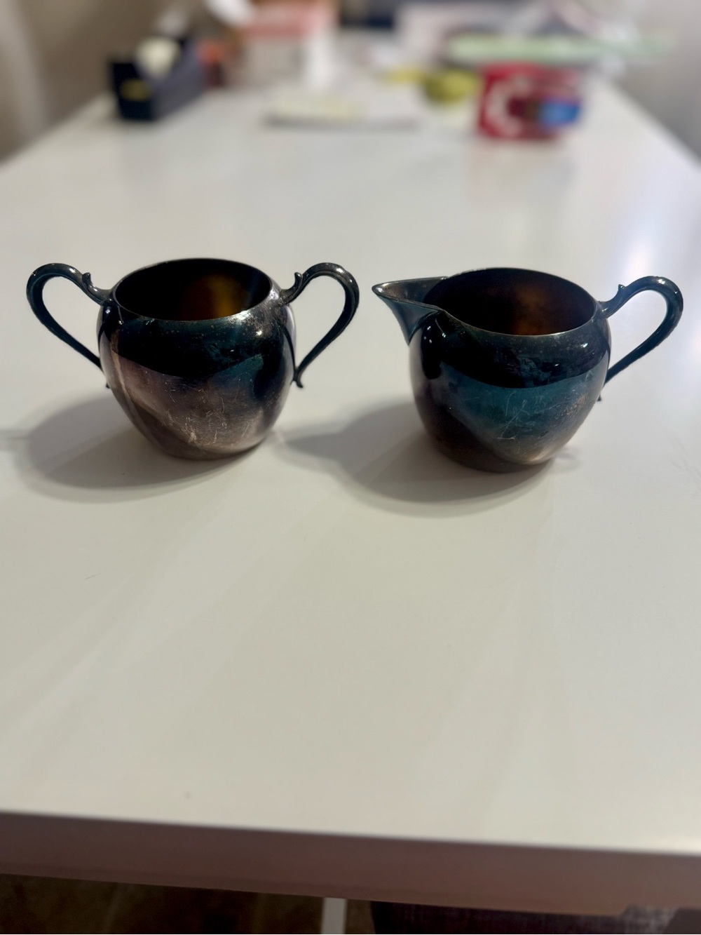 Vintage Silver Plated Creamer and Sugar Set